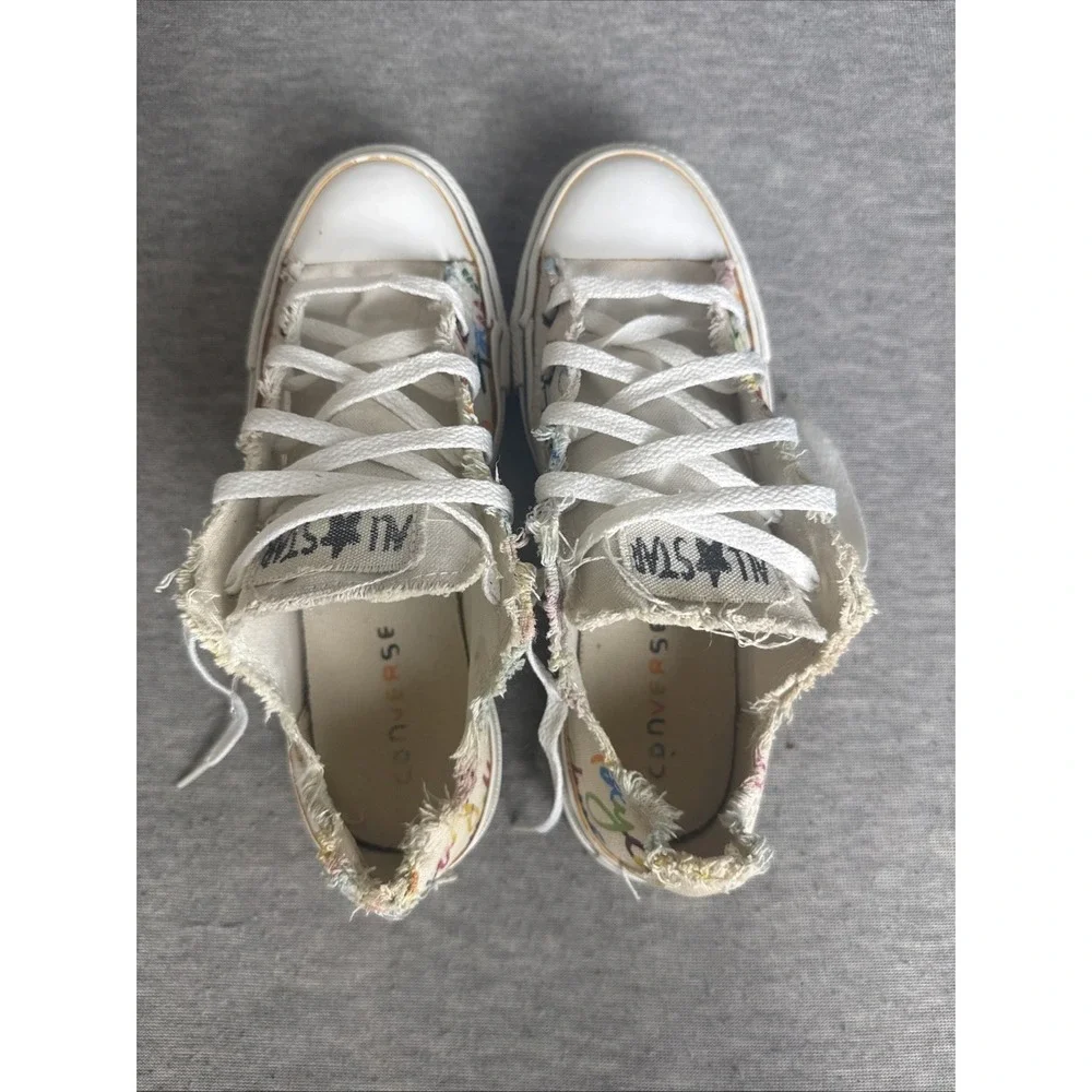 CONVERSE CHUCK  TAYLOR WOMEN'S ALL STAR DISTRESSED RAW EDGE‎ SNEAKERS SIZE 6 - Picture 6 of 10